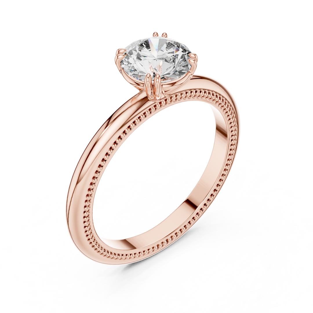 Milgrain Solitaire Engagement Ring