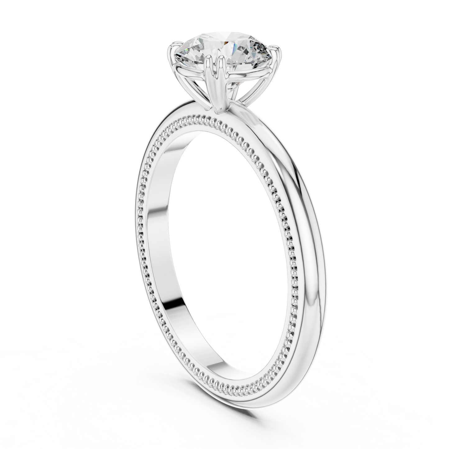 Milgrain Solitaire Engagement Ring