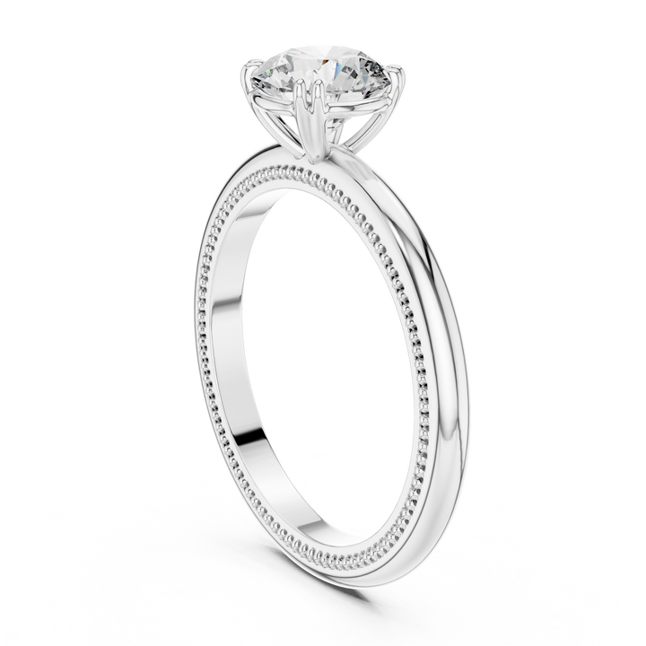 Milgrain Solitaire Engagement Ring