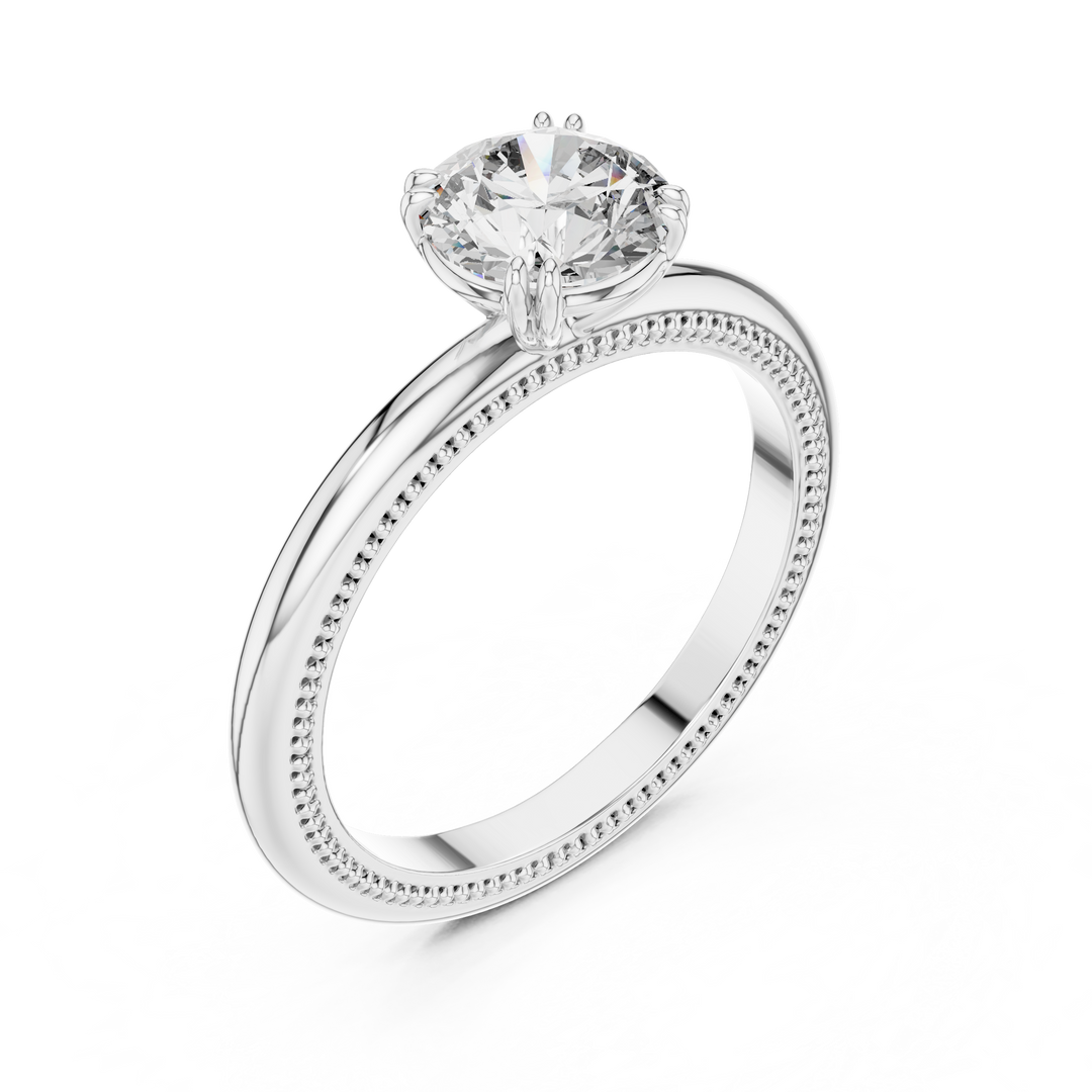 Milgrain Solitaire Engagement Ring