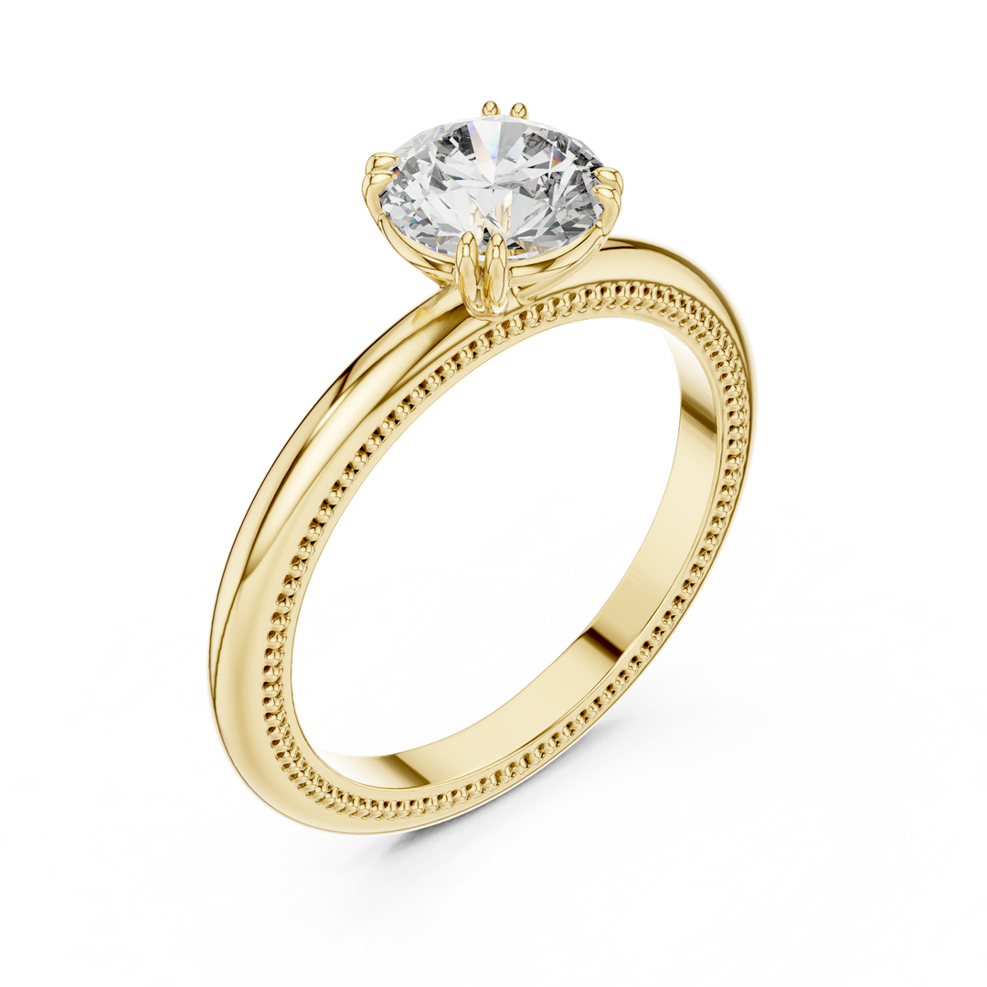 Milgrain Solitaire Engagement Ring