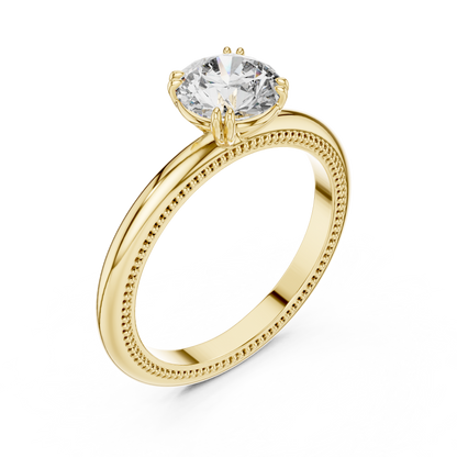 Milgrain Solitaire Engagement Ring