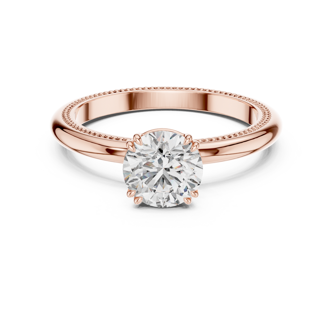 Milgrain Solitaire Engagement Ring