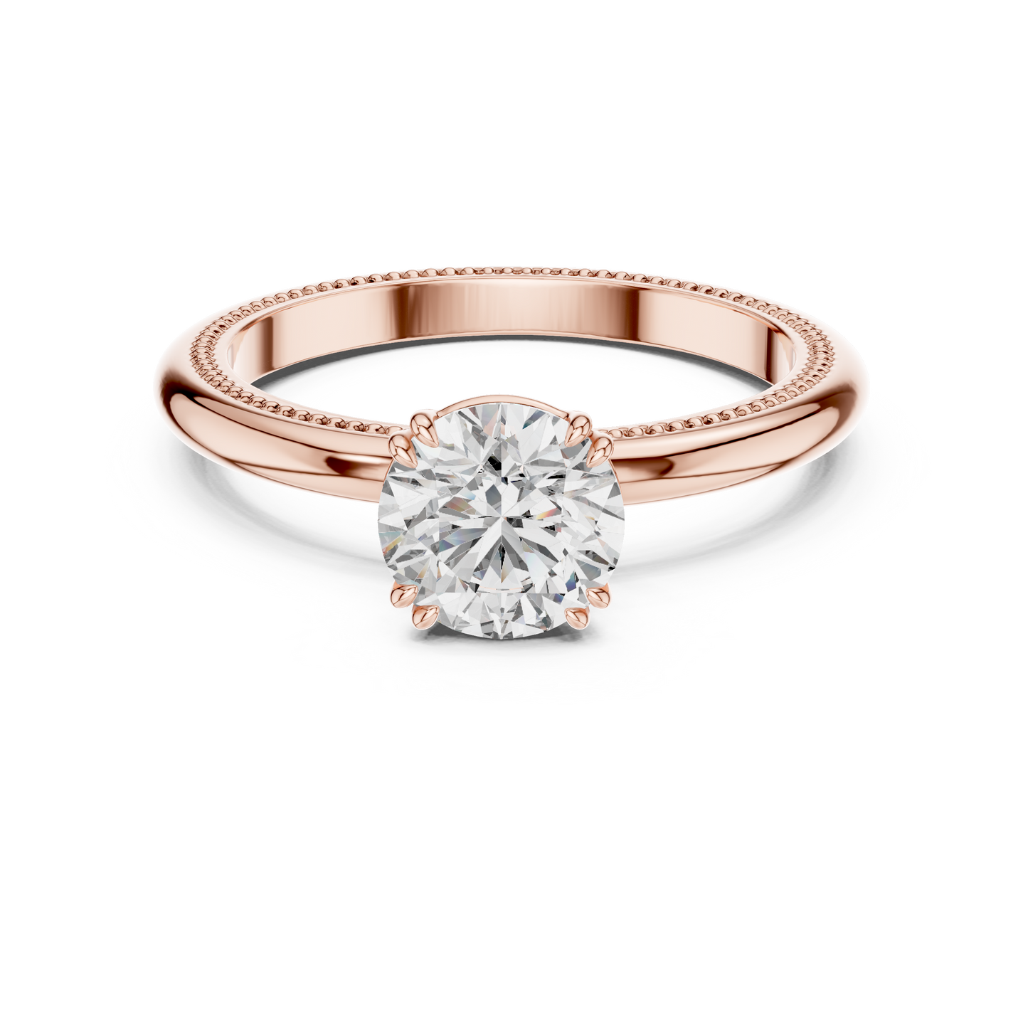 Milgrain Solitaire Engagement Ring