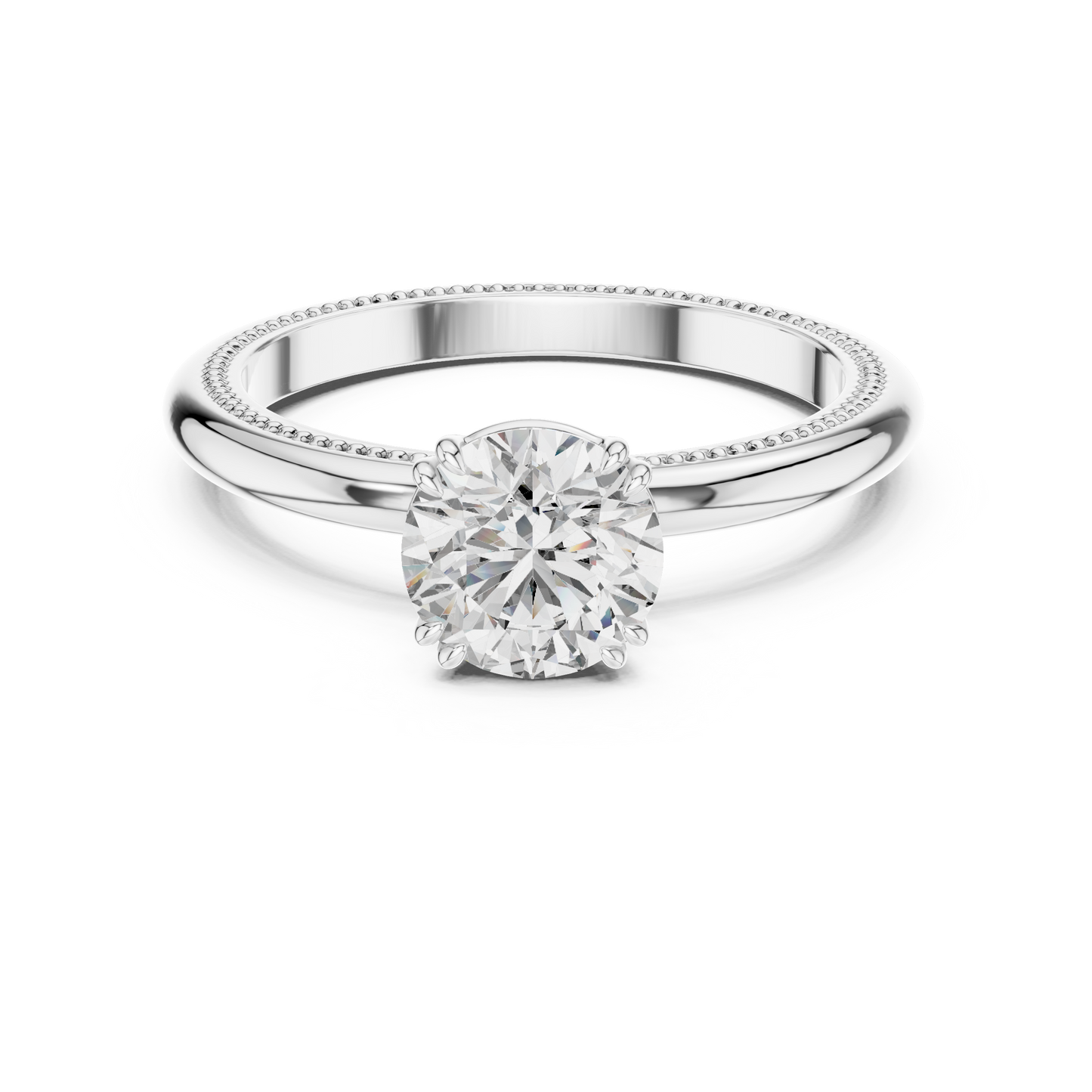 Milgrain Solitaire Engagement Ring