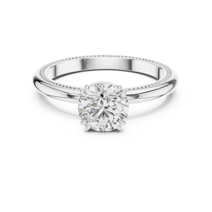 Milgrain Solitaire Engagement Ring