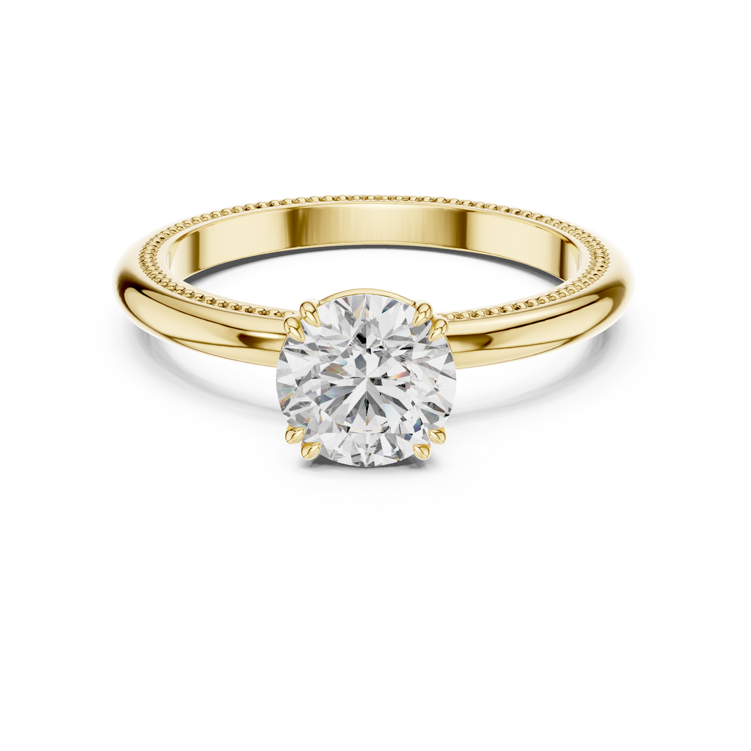 Milgrain Solitaire Engagement Ring