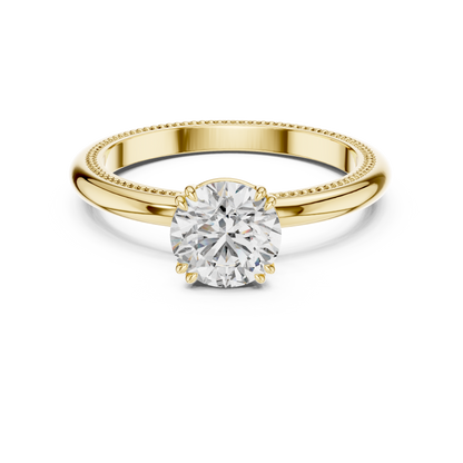 Milgrain Solitaire Engagement Ring