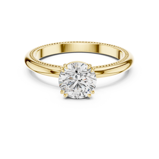 Milgrain Solitaire Engagement Ring