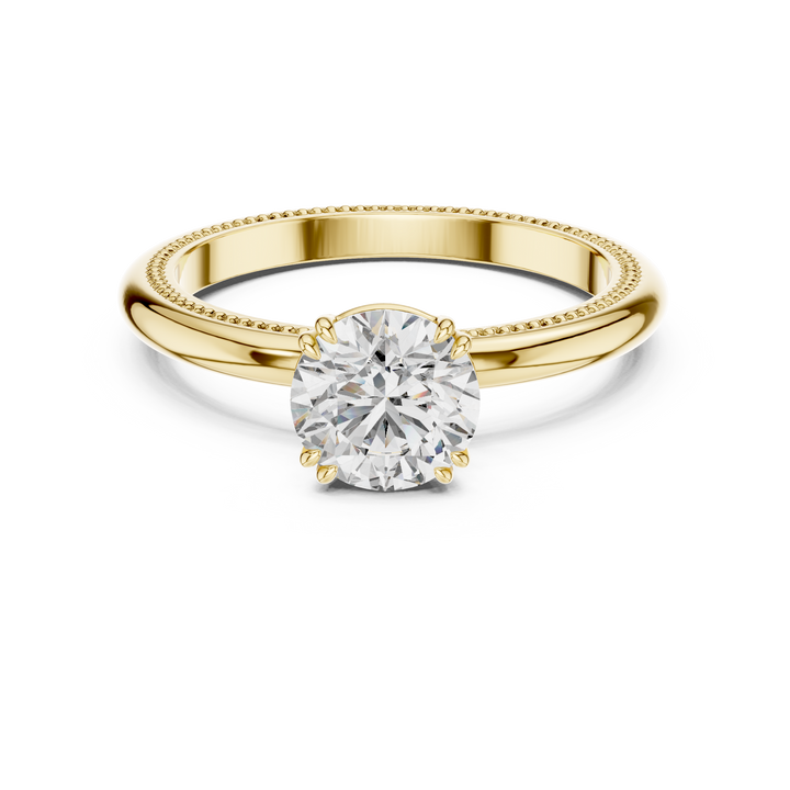 Milgrain Solitaire Engagement Ring