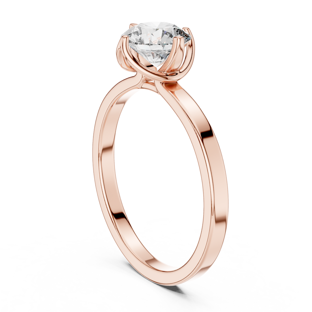 Classic Six-Prong Round Solitaire Diamond Engagement Ring