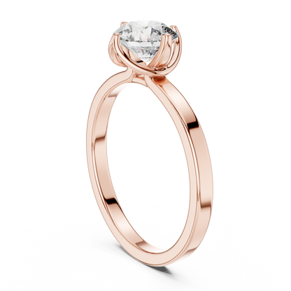 Classic Six-Prong Round Solitaire Diamond Engagement Ring