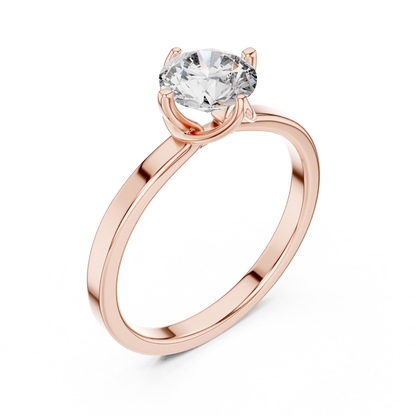 Classic Six-Prong Round Solitaire Diamond Engagement Ring