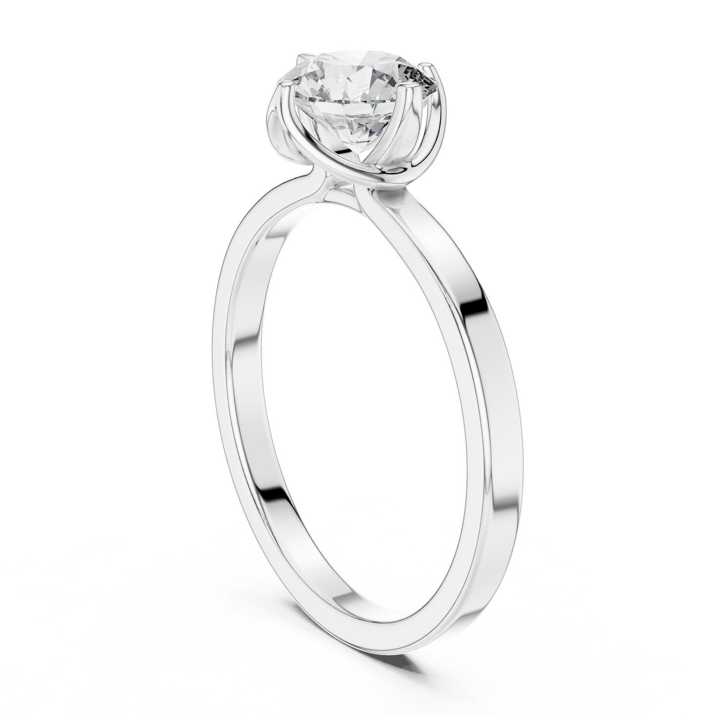 Classic Six-Prong Round Solitaire Diamond Engagement Ring