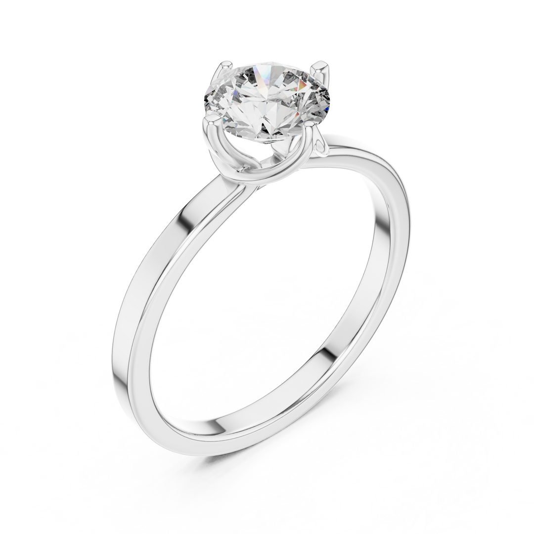Classic Six-Prong Round Solitaire Diamond Engagement Ring
