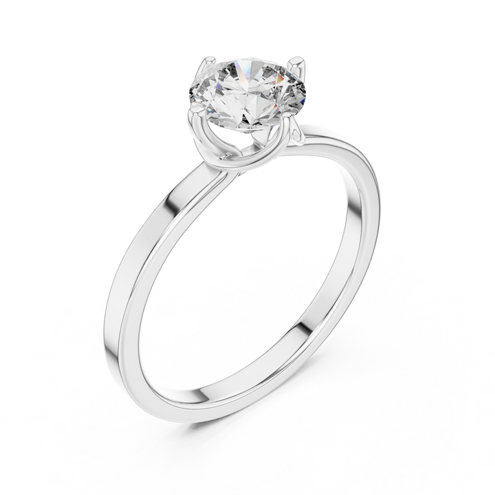 Classic Six-Prong Round Solitaire Diamond Engagement Ring
