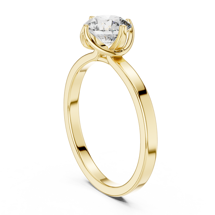 Classic Six-Prong Round Solitaire Diamond Engagement Ring