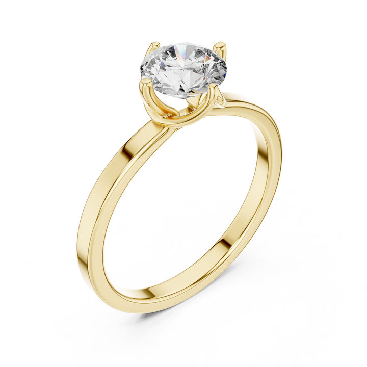 Classic Six-Prong Round Solitaire Diamond Engagement Ring