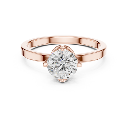 Classic Six-Prong Round Solitaire Diamond Engagement Ring