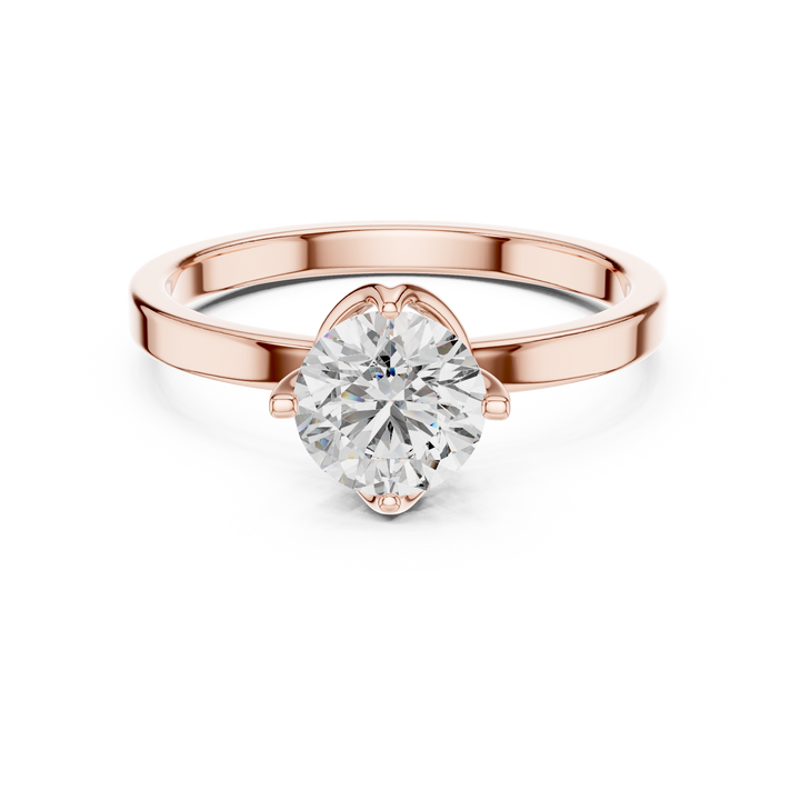Classic Six-Prong Round Solitaire Diamond Engagement Ring