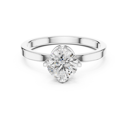 Classic Six-Prong Round Solitaire Diamond Engagement Ring