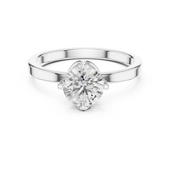 Classic Six-Prong Round Solitaire Diamond Engagement Ring