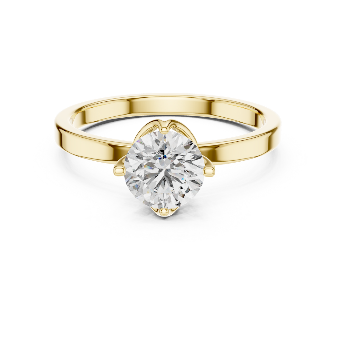 Classic Six-Prong Round Solitaire Diamond Engagement Ring