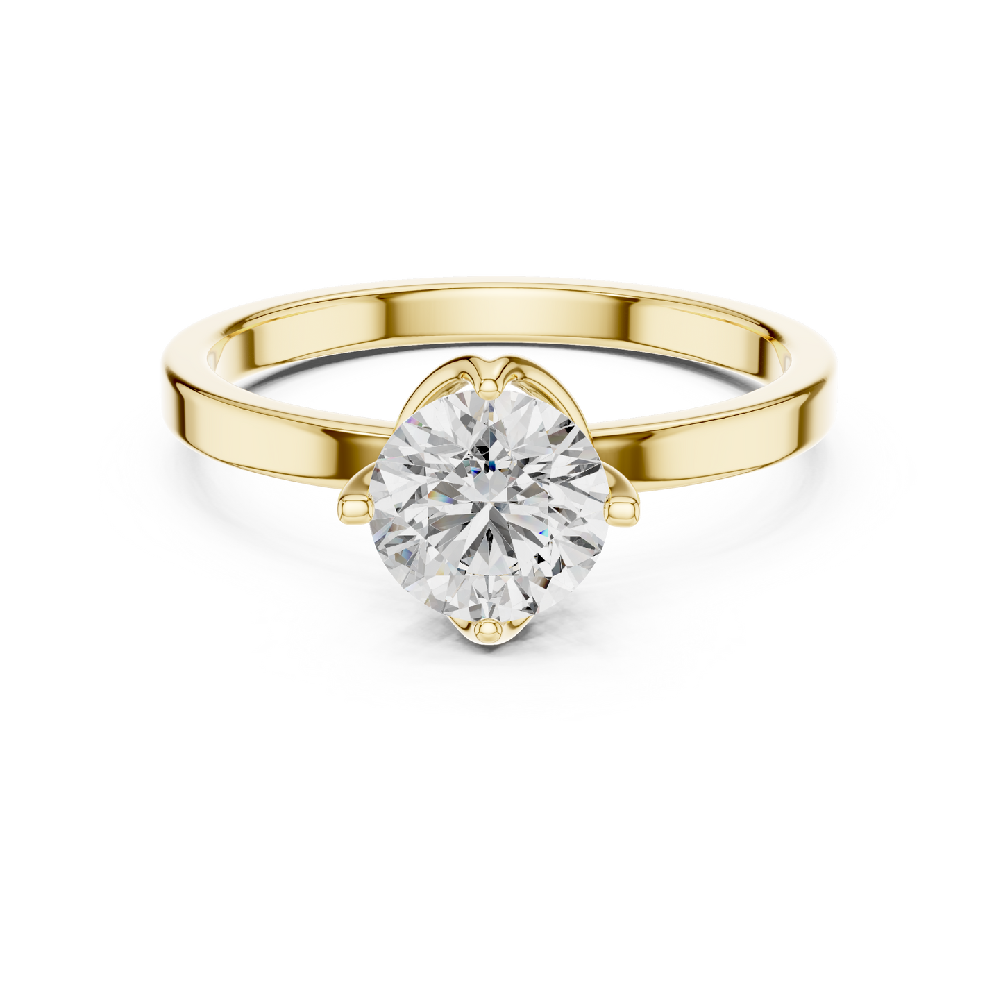 Classic Six-Prong Round Solitaire Diamond Engagement Ring
