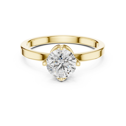 Classic Six-Prong Round Solitaire Diamond Engagement Ring