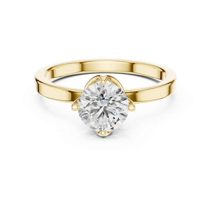 Classic Six-Prong Round Solitaire Diamond Engagement Ring