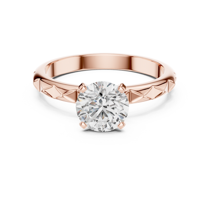 Contemporary Textured Diamond Solitaire Ring