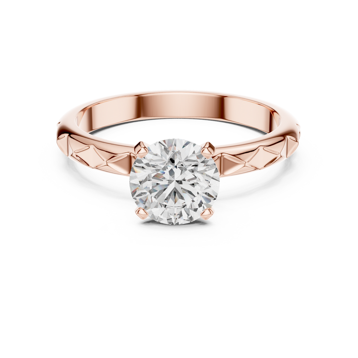 Contemporary Textured Diamond Solitaire Ring