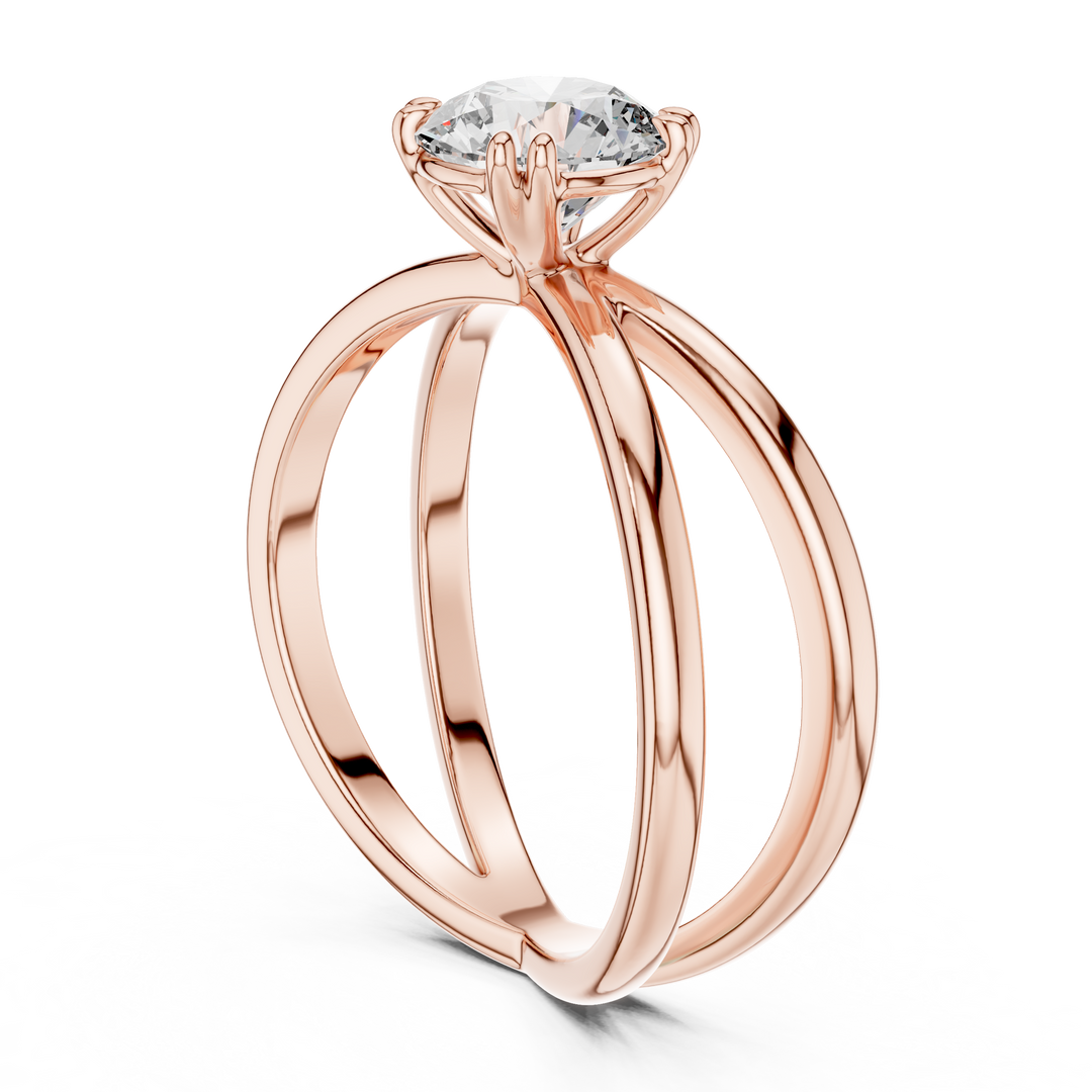 Modern Split Shank Diamond Solitaire Ring