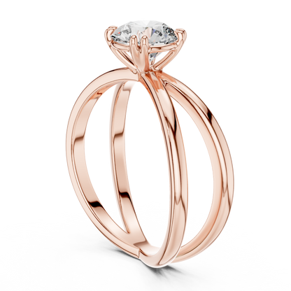 Modern Split Shank Diamond Solitaire Ring