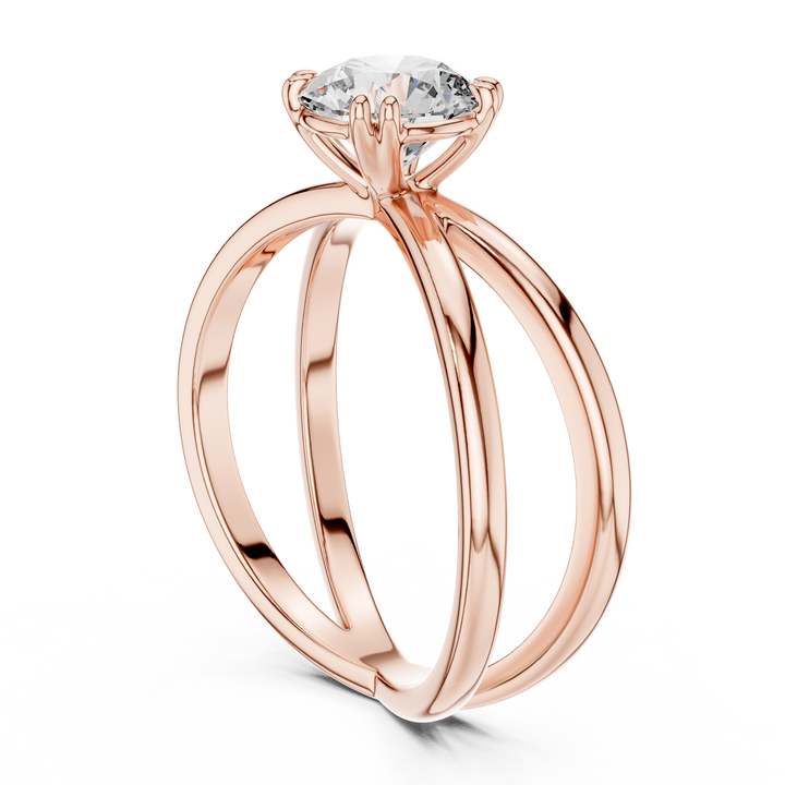 Modern Split Shank Diamond Solitaire Ring
