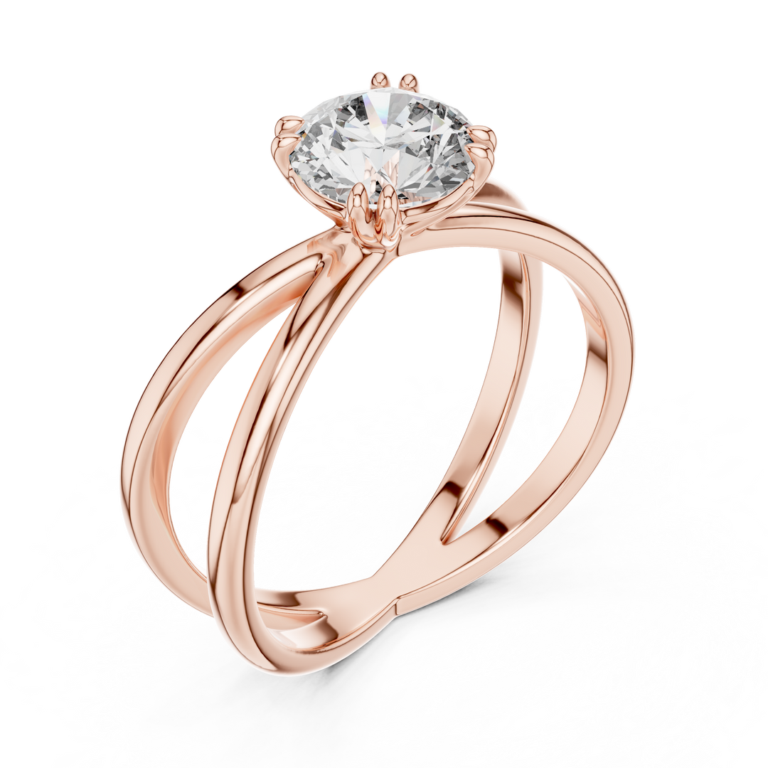 Modern Split Shank Diamond Solitaire Ring