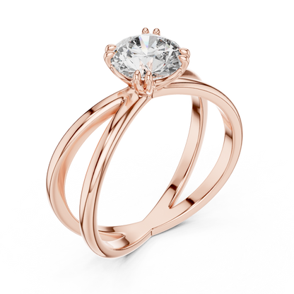 Modern Split Shank Diamond Solitaire Ring