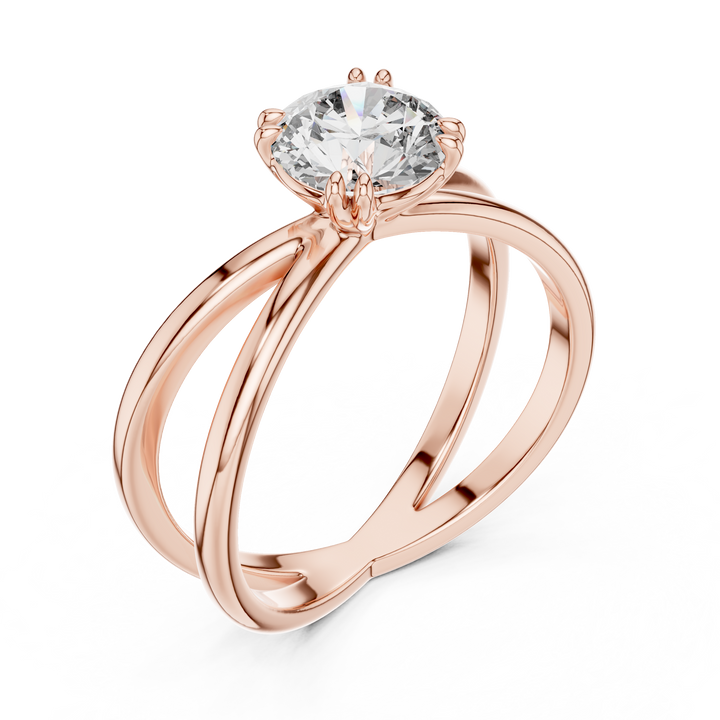 Modern Split Shank Diamond Solitaire Ring