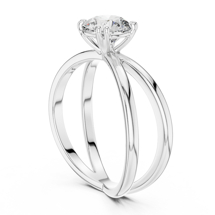 Modern Split Shank Diamond Solitaire Ring