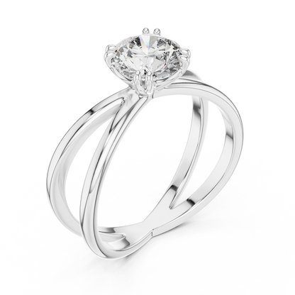 Modern Split Shank Diamond Solitaire Ring