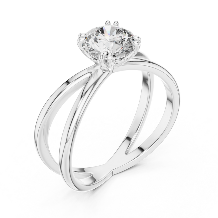 Modern Split Shank Diamond Solitaire Ring