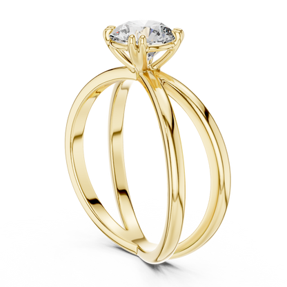 Modern Split Shank Diamond Solitaire Ring