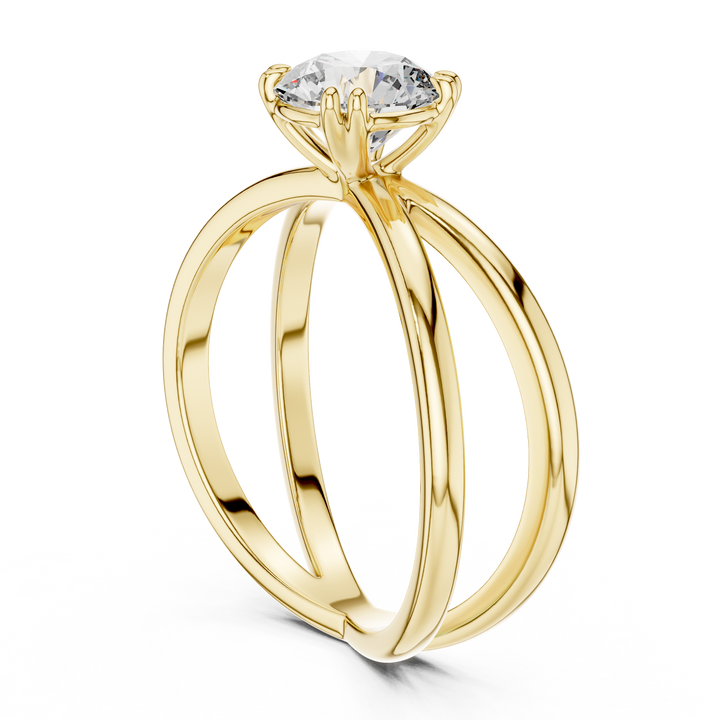 Modern Split Shank Diamond Solitaire Ring