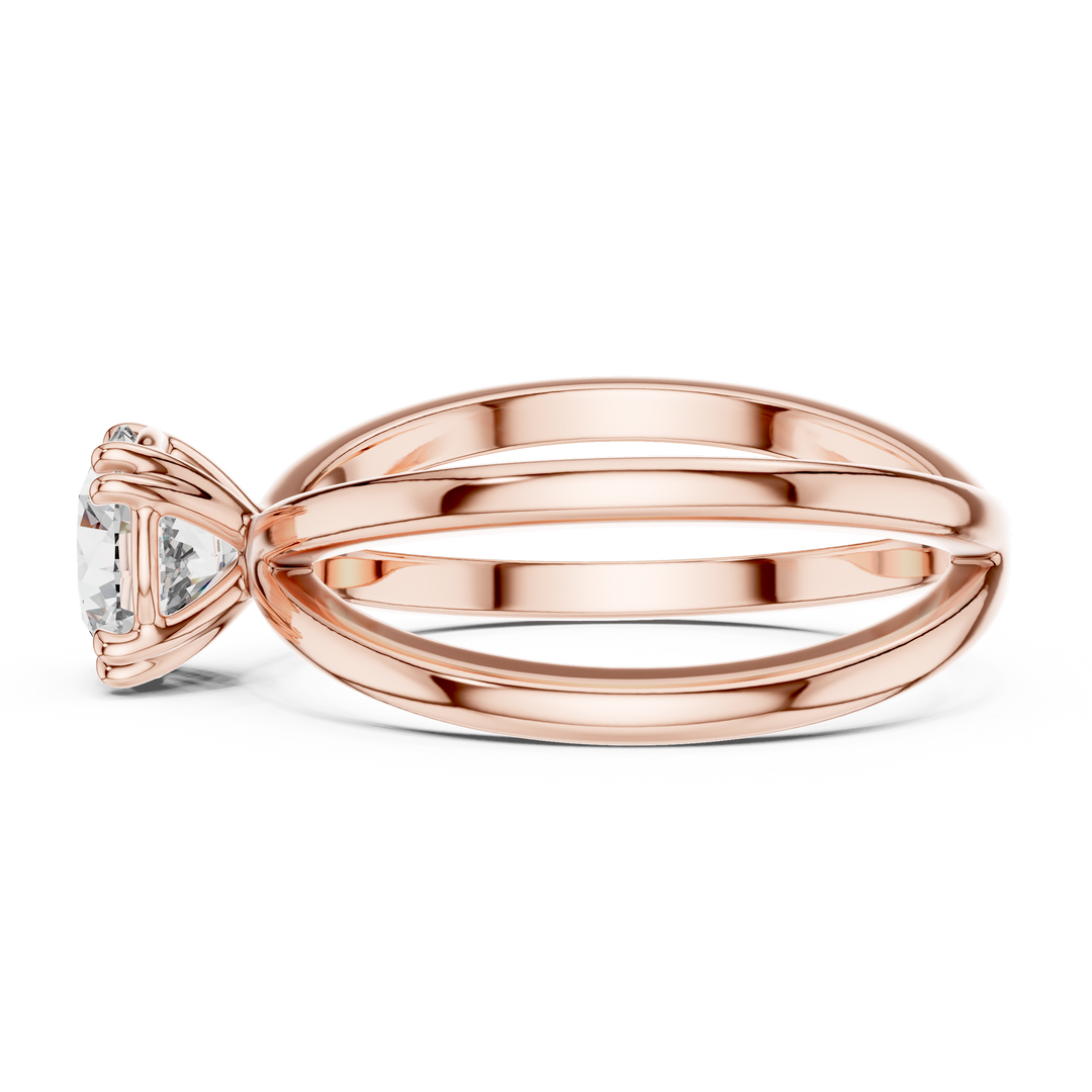 Modern Split Shank Diamond Solitaire Ring