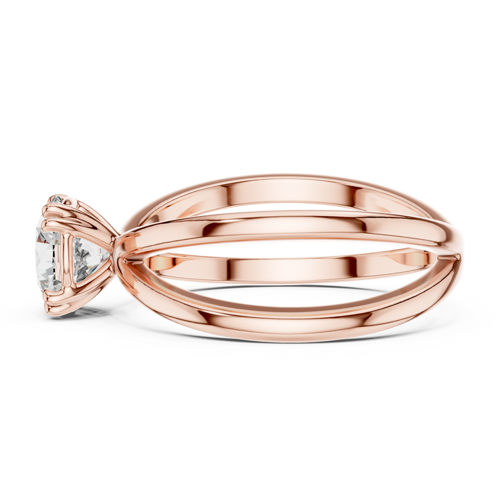 Modern Split Shank Diamond Solitaire Ring