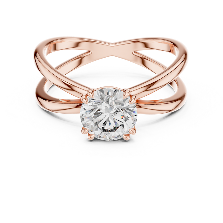Modern Split Shank Diamond Solitaire Ring