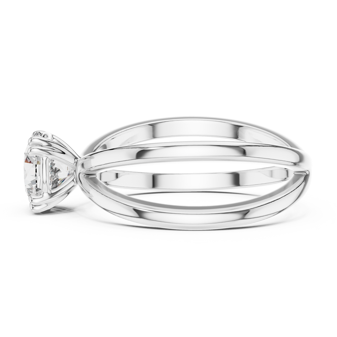 Modern Split Shank Diamond Solitaire Ring