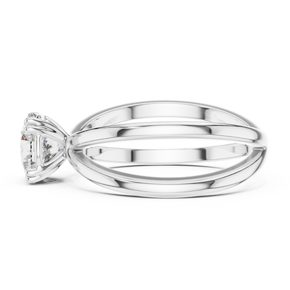 Modern Split Shank Diamond Solitaire Ring