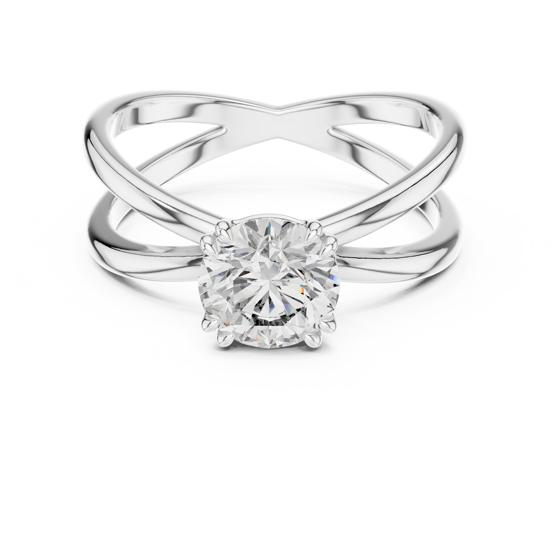 Modern Split Shank Diamond Solitaire Ring