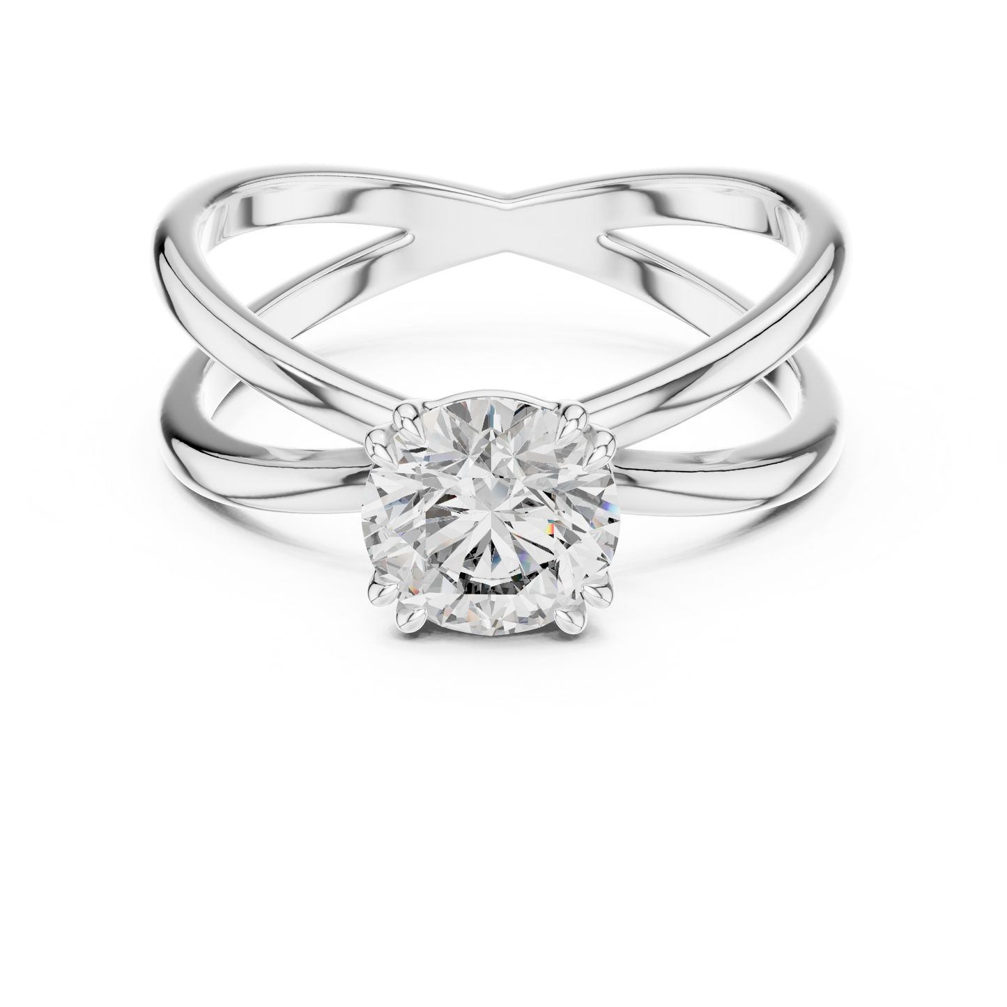 Modern Split Shank Diamond Solitaire Ring